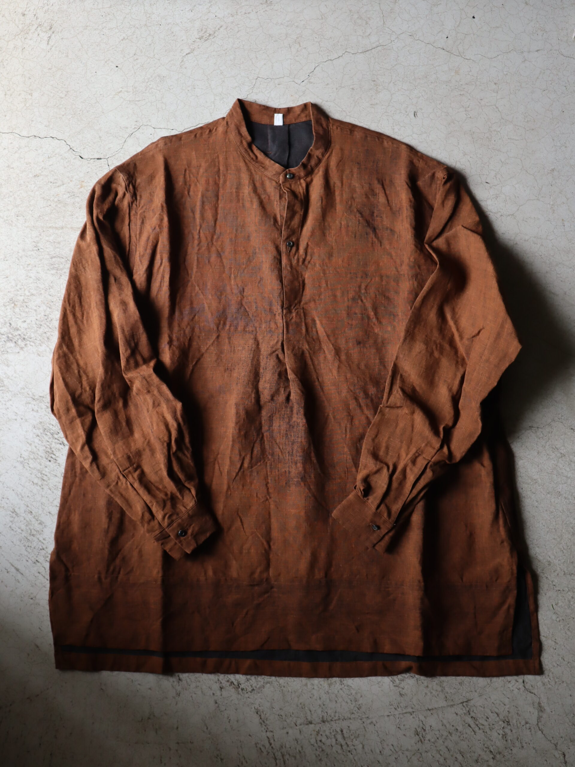TOKIHO NULL Ⅵ サイズ1 brown grayシルク62%リネン38% - シャツ